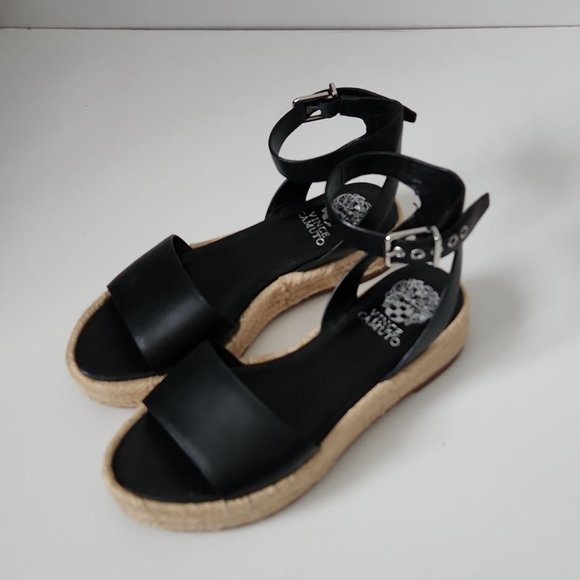 VINCE CAMUTO | Kathalia sandals wedges espadrilles black sz 6.5 - Picture 3 of 5